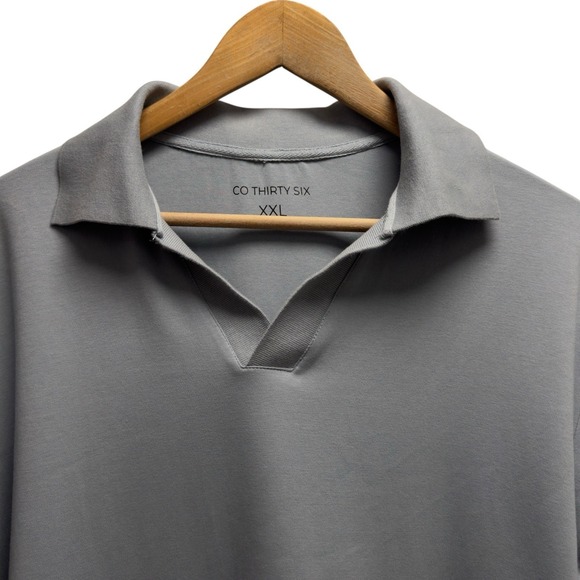 CO Other - Co Thirty Six Mens Size XXL Light Blue Pullover V-Neck Cotton Stretch Polo Shirt